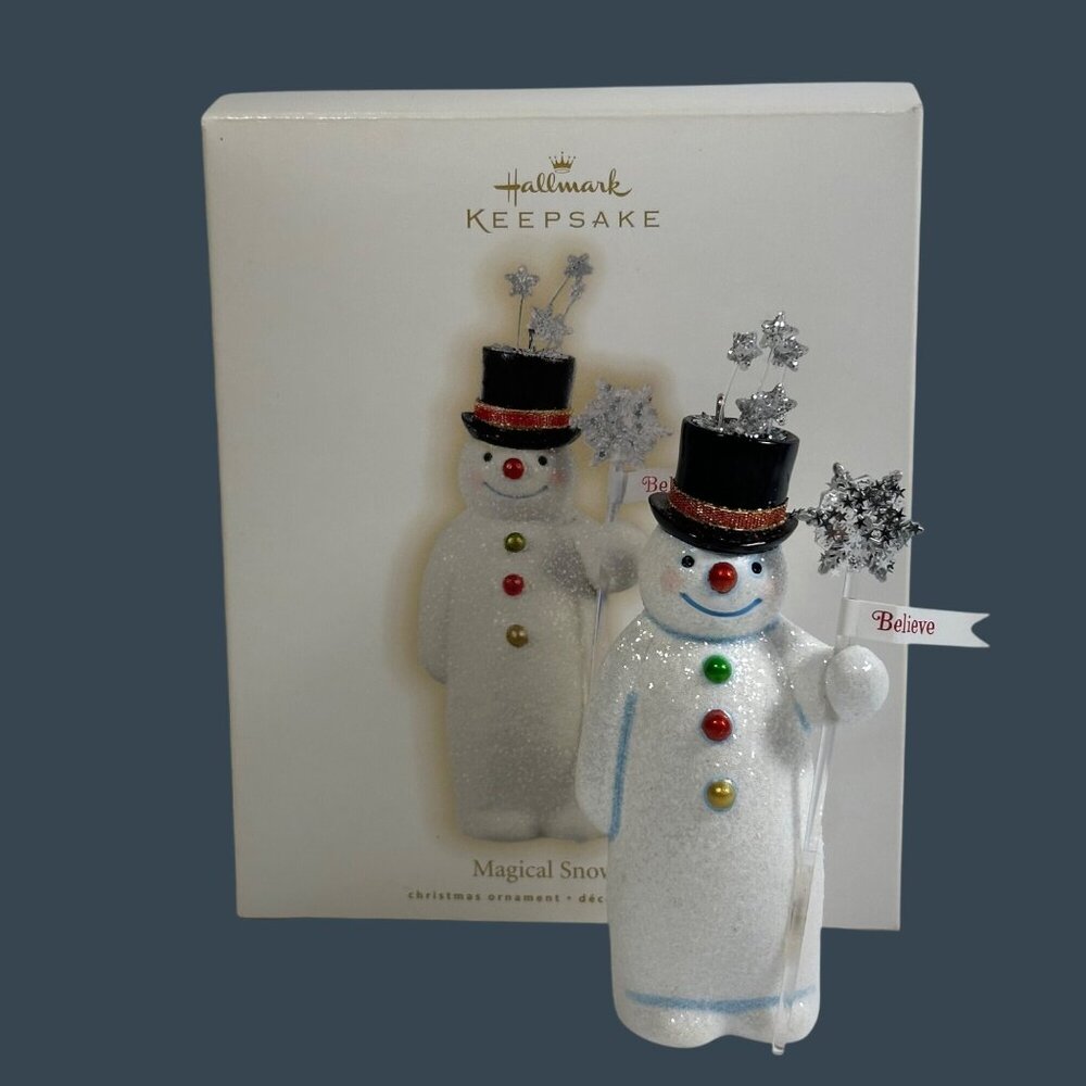 Hallmark Keepsake Magical Snowman Ornament 2009 Christmas Decoration Glittery
